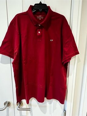 Vineyard Vines Men's Deep Red Polo Shirt